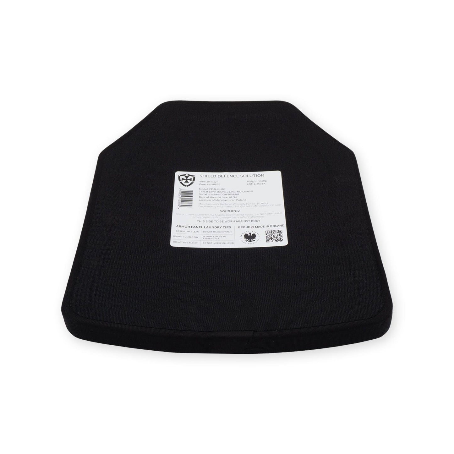 10"x12" Multi - Curved SAPI Front Plate - Shield Defence Solution